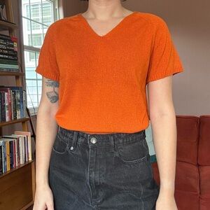 Vintage Orange Knit Blouse